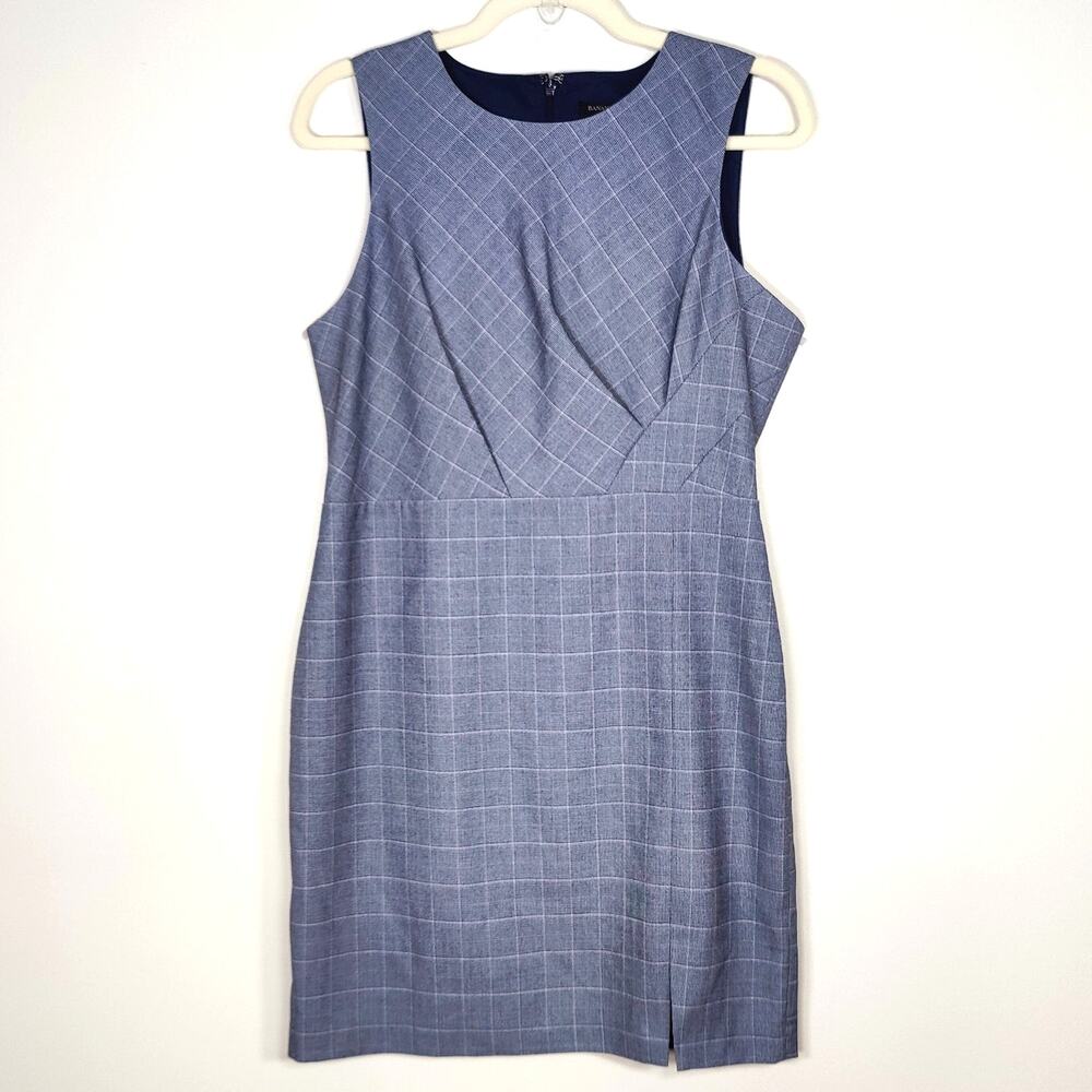 Banana Republic Windowpane Plaid Sheath Dress 8P Office Siren Career
